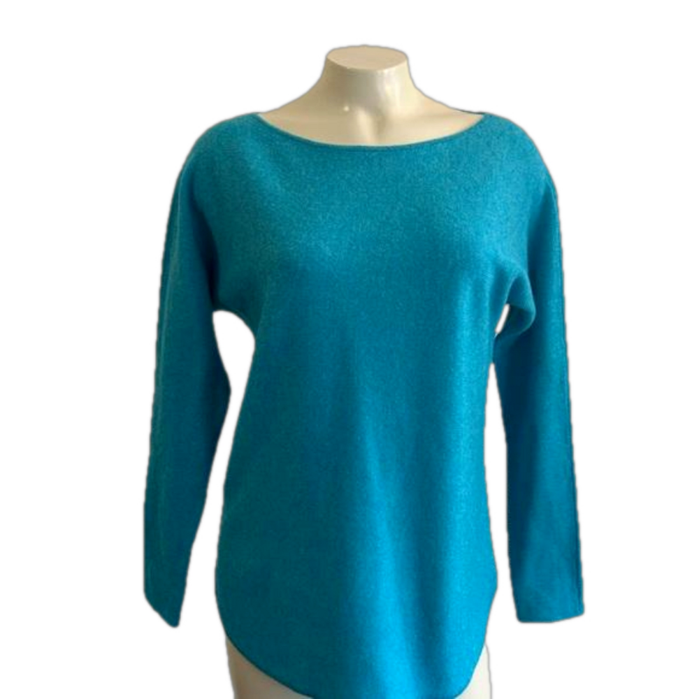 Charter Club Luxury 100% cashmere mint turquoise boxy sweater sz XS oversized - Picture 2 of 9